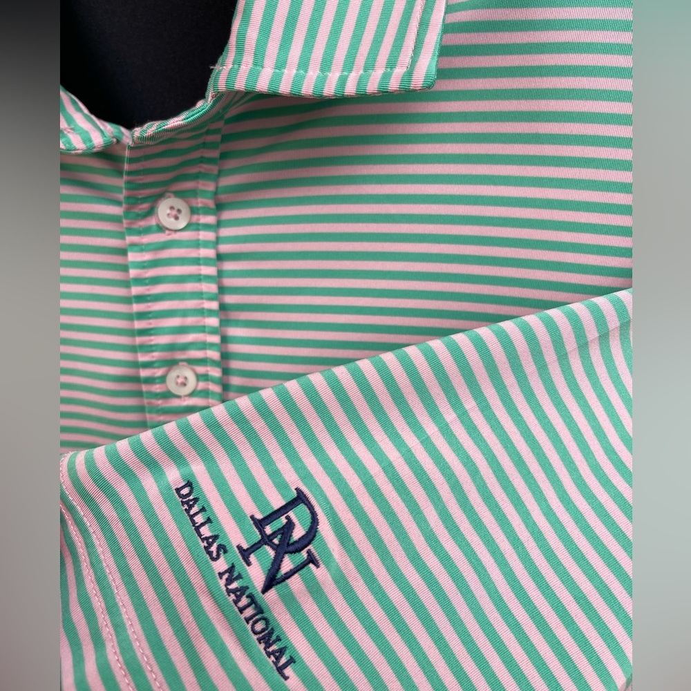 Ralph Lauren RLX Golf Polo Shirt Men's XL Green Striped 92/8 logo